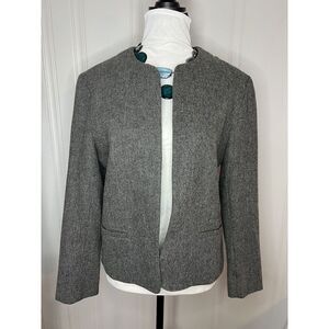 Boston‎ Traveler Women's 9-10 Petite Vintage 100% Wool Grey Blazer Excellent